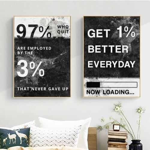 Black And White Motivational Life Quotes Office Room Decor Wall Art Pictures On The Canvas Prints Inspirational Poster Painting