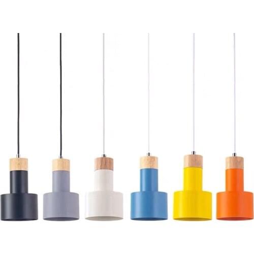 Wooden Dinning Room Pendant Lights Macaron Nordic Kitchen Hanging Lamps Restaurant Indoor Lighting Fixture Modern Led Home Decor