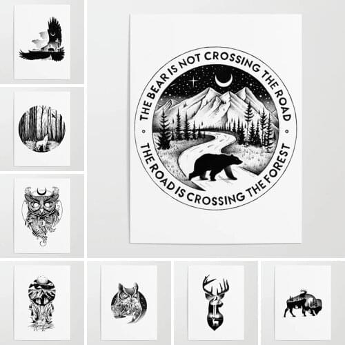 Home Decoration Wall Art Prints Anime Pictures Modular Eagle Bear Poster Painting Cuadros On Canvas For Living Room No Framework