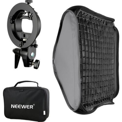 Neewer Bowens Mount Softbox with Grid and S-type Flash Bracket for Nikon SB-600/-800/-900/-910/Canon 380EX/430EX