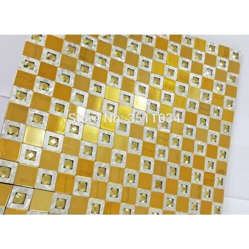 Mosaic Wall Decoration Self Sticking Kitchen Bathroom Coffee Color Selfs Sticking Aluminium Plastic Board Composite Panel