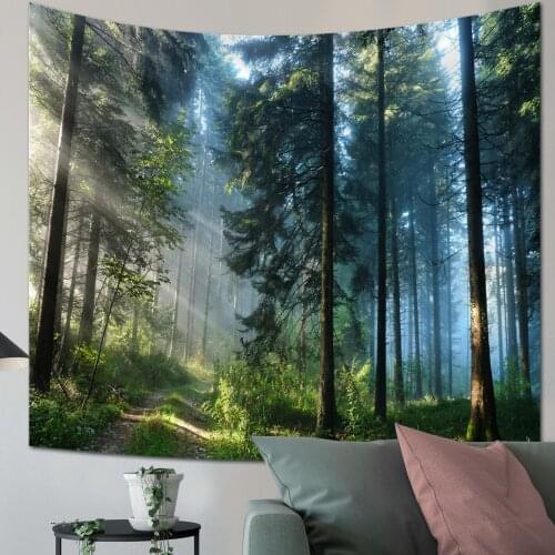 Natural Forest Tapestry Wall Hanging Psychedelic Forest Tree Tapestry for Bedroom Teen Dorm College Tapestry Indie Room Decor