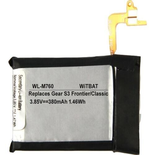 New 3.85V 380mAh Li-Polymer Battery Suitable for Gear S3 SM-R760 SM-R765 watch battery Rechargeable Replacement EB-BR760ABE
