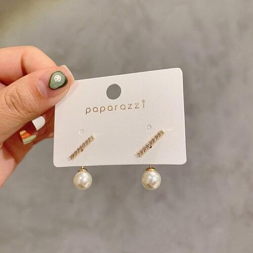 New Imitation Pearl Geometric Fan Shaped Elegant Stud Earrings for Women Girls Jewelry Party Asseccoires two wear way