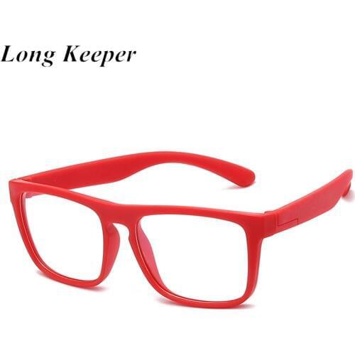 Kids Square Anti Blue Light Glasses Boys Girls Red Blue Spectacles Children Flexible Clear Lens Eyeglasses Optical Frame UV400