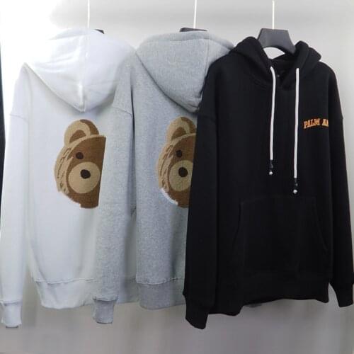 Palm Angels 21SS Letter Logo Men Women Lovers cartoon bear Casual Fashion Letter Streetwear Loose Hoodie Hoodie Sports Jacket