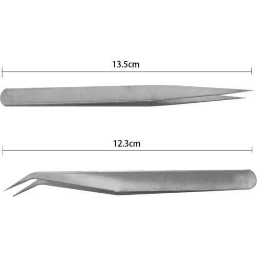 Stainless Steel Tweezers Precision Tweezer DIY Repair Tools hand clip Straight/elbow