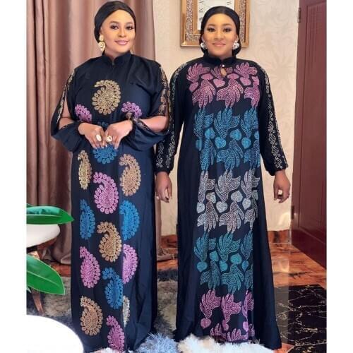African Design Dashiki Dress Chiffon Beading Abaya Bandage Maxi Bazin Vintage Long Sleeve Robe Gowns Africa Sexy Lady Party
