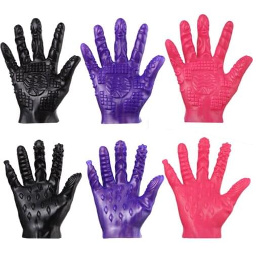 Finger Sex Gloves PVC Magic Palm Flirting Massage Gloves Clitoris G-Spot Masturbation Finger Dildo Adult Products Sex Toys Women