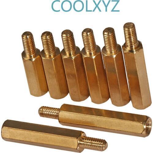Single head hexagonal copper column hexagonal isolation column Yin and Yang column hollow stud M3M4 25PCS