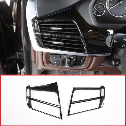 Carbon Fiber Style Side Air Conditioning AC Outlet Vent Cover For BMW X5 f15 X6 F16 2014-2018 Car Accessories