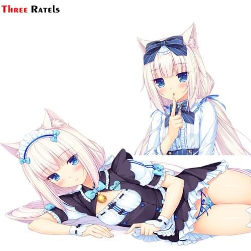 Three Ratels FC606 Cute Cat Girl Anime Nekopara Vanilla Render Car Sticker Auto Accessories Decoration Cartoon Stickers