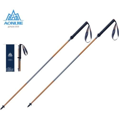 Aonijie Carbon Fiber Walking Sticks 2Pcs/Pair Ultralight Quick Lock Folding Trekking Cane Hiking Pole For Outdoor Trail Running