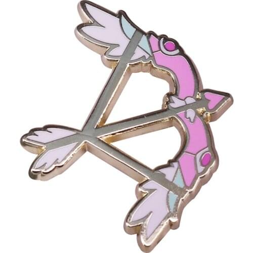 Magical bow and arrow badge Archer class fantasy pin Lets play! Magical Game Boy Hero