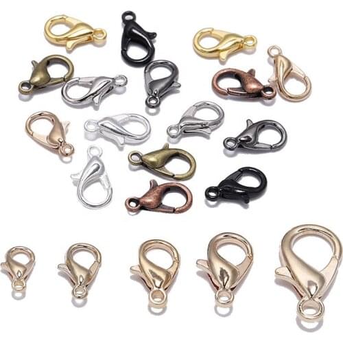 50pcs/lot Gold Color Lobster Clasp Hooks For Jewelry Making Necklace bracelet Chain DIY Jewelry Findings Supplies Accessories