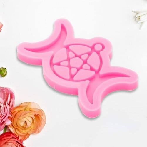 Moon Star Shape Epoxy Resin Mold Keychain Pendant Keyrings Silicone Mould DIY Crafts Necklace Jewelry Making Tool