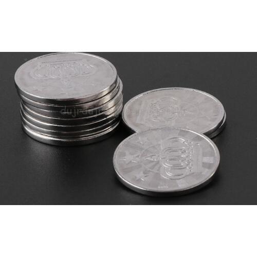 10pcs 25*2mm Game Token Stainless Steel Arcade Game Coin Pentagram Crown Tokens Au31 19 Dropship