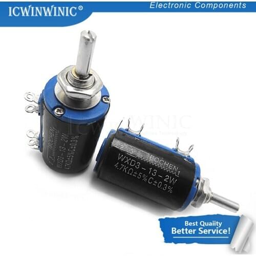 2piece WXD3-13-2W 4.7K ohm 4K7 WXD3-13 2W Rotary side Rotary Multiturn Wirewound Potentiometer In Stock