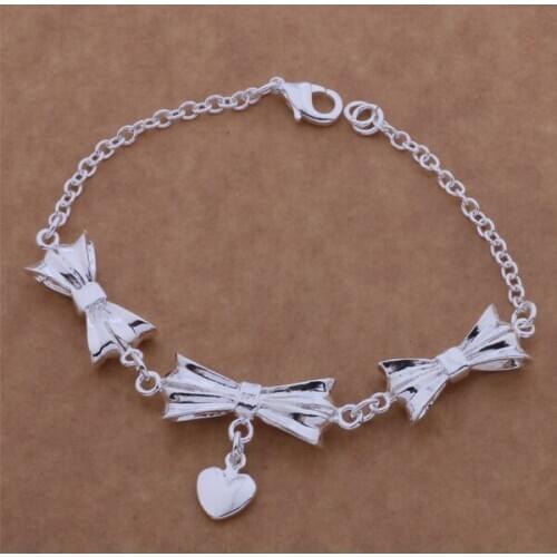 AH045 Wholesale Lucky Charm Gifts Bracelets For Women Fashion 925 Jewelry Three Bows /ecfamtma Aeoaivva