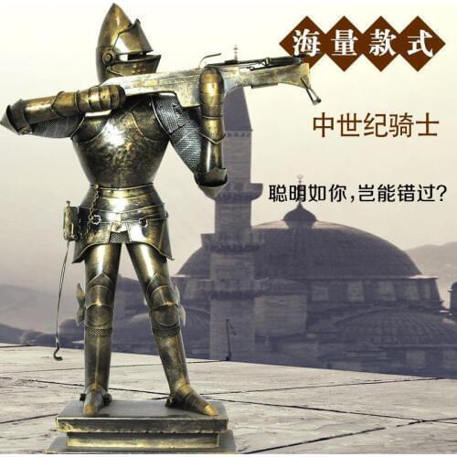 Antique metal crafts European medieval knight armor metal model creative handmade ornaments wholesale