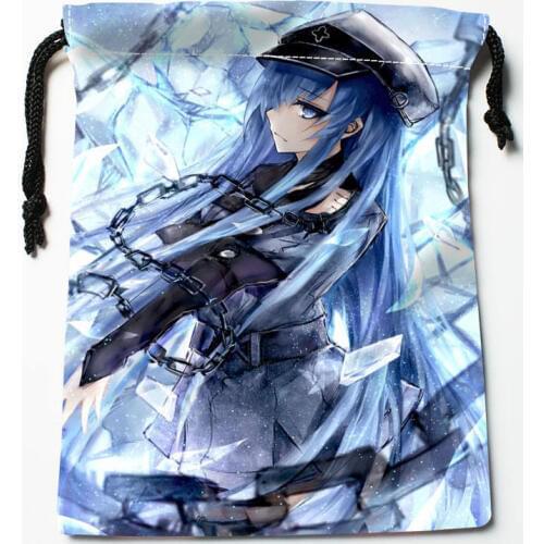Custom Akame ga KILL printed Satin storage bag drawstring gift bags More Size custom your image 18*22cm