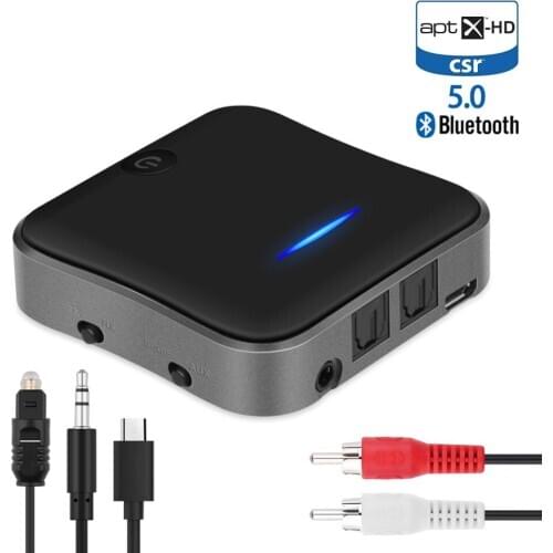 B19 Fiber Optic Bluetooth Audio Adapter Stereo Audio Optical SPDIF Toslink RCA Aux 3.5mm Transmitter Music Adapter for TV PC PS4