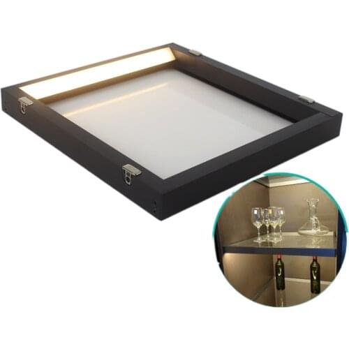 Wireless aluminum illuminated glass shelves, wardrobe cabinets wine cabinet shelf lighting minimalist bezel induction bulkhead l