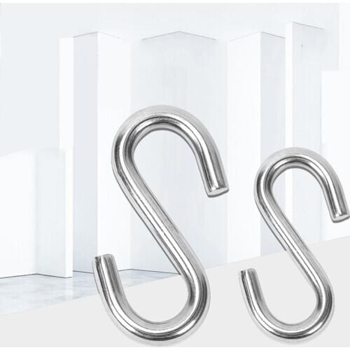 1 Piece Stainless Steel Hook Multi-function S Style Durable Hooks for Behind Door Kitchen Hang Large Weight Bearing Stuff