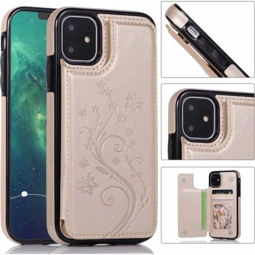 Retro Card Slot Holder Case For iPhone 5 6 7 8 XR XS MAX Fashion Pattern Leather Phone Case For iPhone 11 12 Pro MAX Back Cover