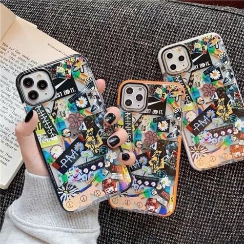 Street Style Graffiti Case for iPhone 12 Pro Max Back Phone Cover for 12 Mini 11 Pro Max X XS XR 8 7 Plus SE 2020 Capa