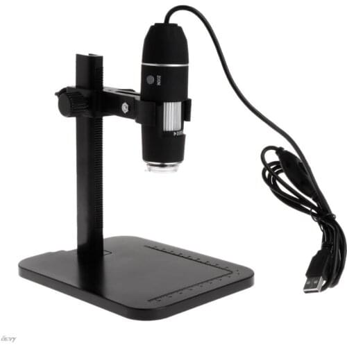 1600X 8LED USB Digital Microscope Magnifier Camera Endoscope with Ruler Bracket X7YD