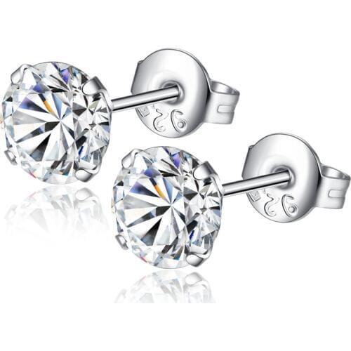 Elegance Four-claw Zircon Stud Earring Women Crystal Fashion Jewelry Unisex Accessory