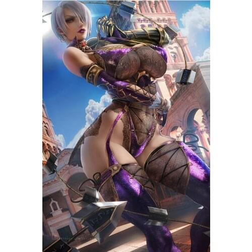 Silver-haired Woman Warrior Lvy Canvas Paintings Custom Game Girl Wall Art Posters and Prints Pictures for Bedroom Living Room