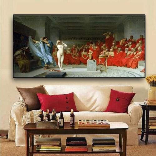 Famous Fryne In The Court Oil on Canvas Paintings Wall Art Posters and Prints Wall Art Pictures for Home Living Room No Frame
