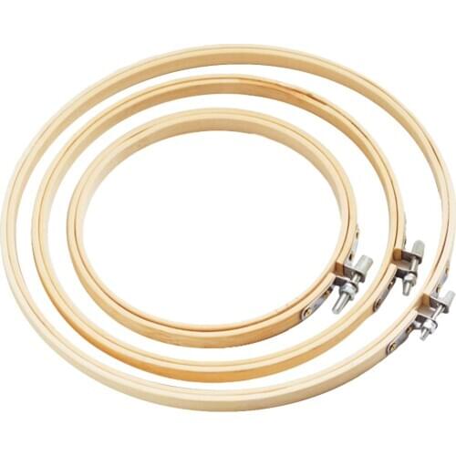 Embroidery Hoops Bamboo Circle Cross Stitch Hoop Round Ring for Art Craft Handy Sewing 3-12 inch