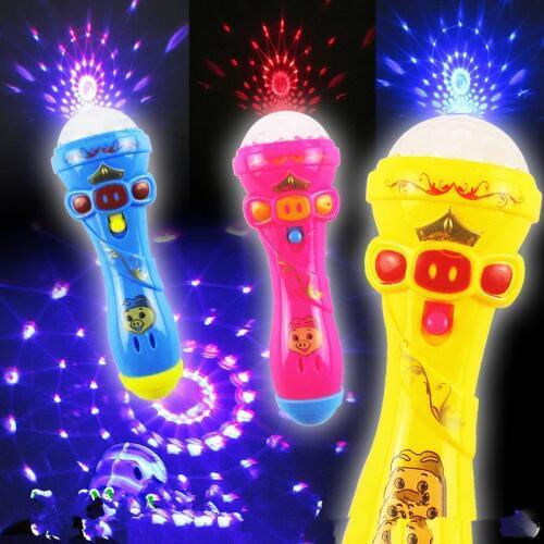 2018 Hot Sale Funny Lighting Wireless Microphone Model Gift Music Karaoke Cute High Quality Children Mini Toy Glow In the Dark S