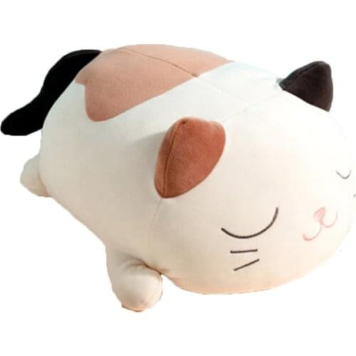 Soft-filled doll cute kids hold pillow girl rag toy gift lying on kitten