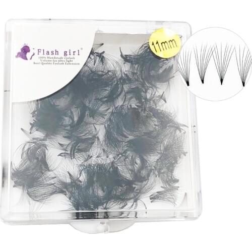 Flash girl 0.07D/C 1000 Fans in one box Short Stem Premade fans 8D 11MM Russia Volume Lashes Bulk Lashes Pre Made 1000fanS