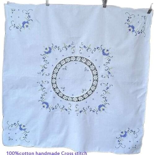 NEW Handmade cotton Cross stitch Lace table place mat pad Cloth cover placemat cup mug wedding coaster Christmas doily kitchen