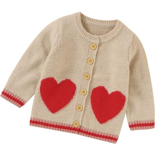 Baby Sweaters Solid Knitted Newborn Girls Outerwear Long Sleeve Autumn Toddler Infant Clothing Boys Cardigans Fashion Love Tops