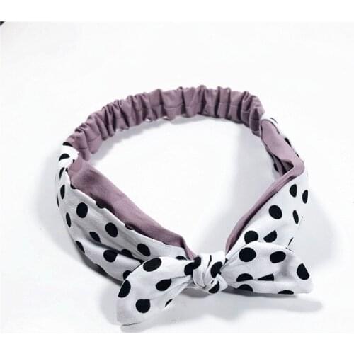 Rabbit Ears Elastic Wave Point Bowknot Headband hair clips for girls Ball Knitting Headband Elastic Handmade Bow Twisted