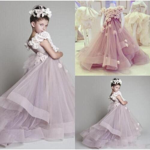 Vintage Krikor Jabotian Flower Girl Dresses Children For Weddings Tiered Kid First Communion Dress Floor Length Little Girl Page