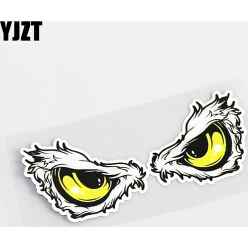 YJZT 14.8CM*6CM Personality Animal Eyes Car Sticker Decal PVC Waterproof 13-0429