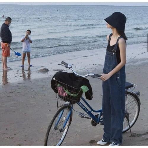 Woman Jeans Pants Denim Suspender Pants Womens Loose 2021 Long Pantalones Vaqueros Mujer