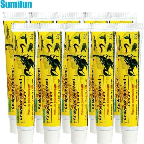 10pcs Sumifun Scorpion Pain Relief Ointment Powerful Analgesic Cream Rheumatoid Arthritis Joint Back Knee Treatment Herbal Paste