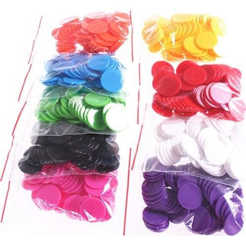 100Pcs/Lot Plastic Poker Chips Casino Bingo Markers Token Fun Family Club Board Games Toy Creative Gift 9 Colours 25mm
