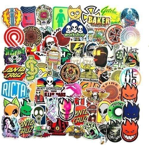 100pcs Cool skull Waterproof Fun scrapbooking Stickers laptop fridge skateboard for Suitcase Wall car travel decal sticker