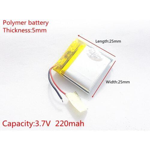 3.7V 220mAh [502525] Polymer lithium ion / Li-ion battery for mp3;mp4;smart watch;speaker;POWER BANK