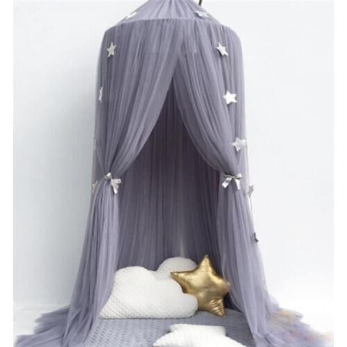 7 Colors Hanging Mosquito Net Kids Baby Bedding Dome Dream Round Hung Curtain Tent Cotton Gauze Bedcover Curtain Home Decor