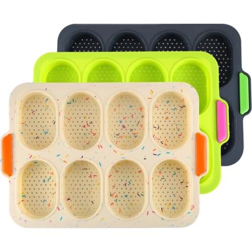 8 Grids Non-stick Diy Good Flexibility Heat Resistant Hamburger Easy Release Baking Bread Silicone Mold